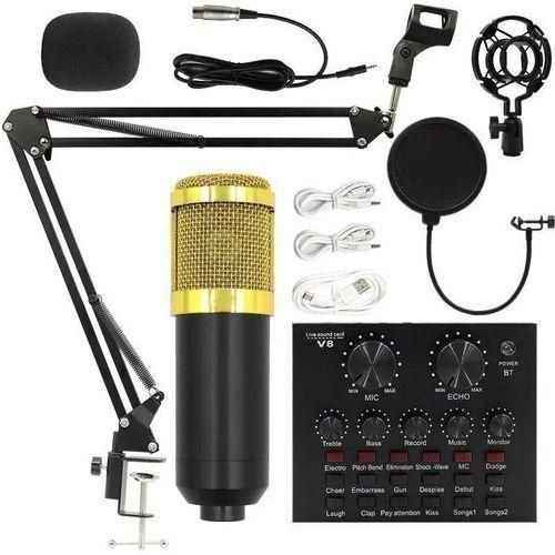 Professional sound card set, professional streaming media podcast, PC microphone, recording studio, condenser microphone, game live broadcast